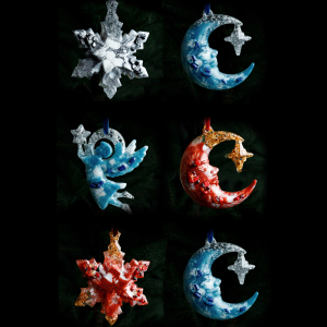 Set of Christmas tree toys "Festive" collection "Christmas" shape and color to choose from, 2 pcs